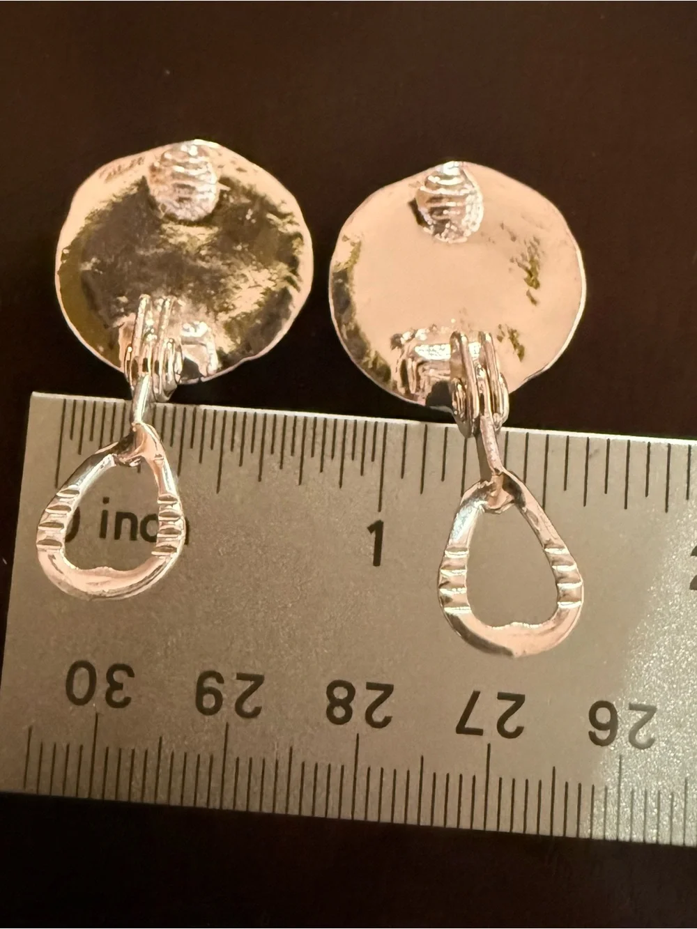 Silver Metallic Sunburst shell clip-on earrings